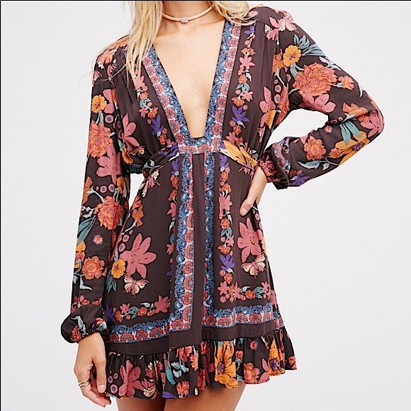Free People Tops - Free People Floral Violet Hill Tunic Dress